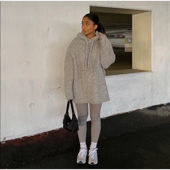 Zara Oversized Knit Sweatshirt in Grey Size XS/S - Picture 7 of 12